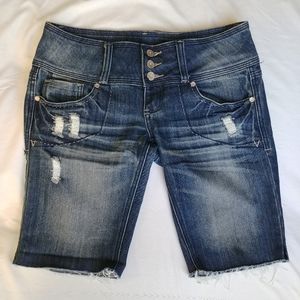Almost Famous Distressed Bermuda Shorts size 7
